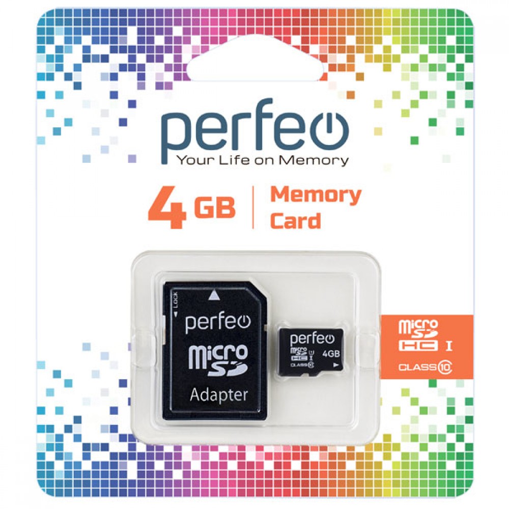 Карта памяти microSD 4GB High-Capacity Perfeo арт. PF4GMCSH10A      
