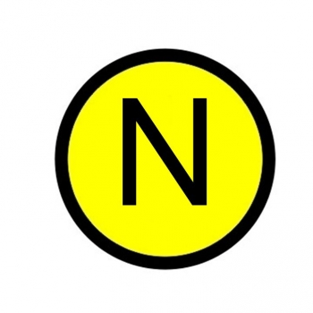 Самоклеящаяся этикетка: d20мм, символ "N"   PROxima  EKF   арт. an-2-07