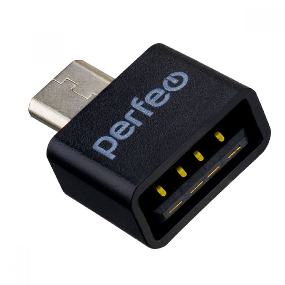 Адаптер USB на micro USB с OTG (PF-VI-O010 Black) черный Perfeo  арт. PF_B4995