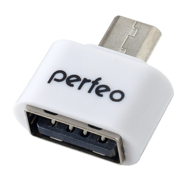 Адаптер USB на micro USB с OTG PF-VI-O010 White белый Perfeo  арт. PF_B4997
