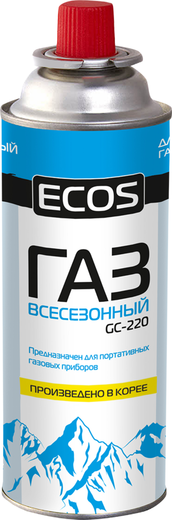 Газ всесезонный GC-220 в баллоне (цанговый, 220 гр) ECOS  арт. 140539
