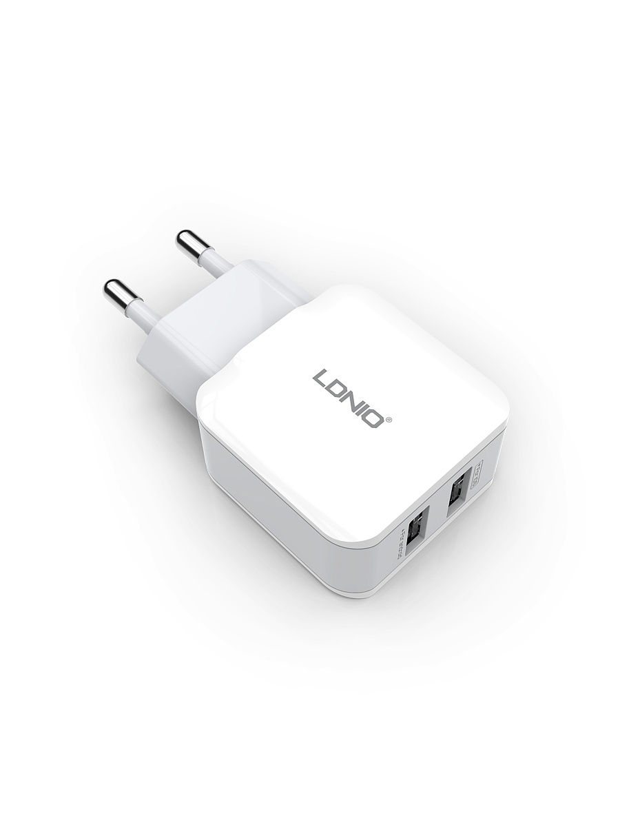 Сетевое ЗУ+Кабель Micro / 2 USB Auto-ID/Выход:12W/White LDNIO A2202 арт. LD_В4392  
