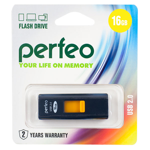 Флешка USB 16GB S02 Black Perfeo арт. PF-S02B016     