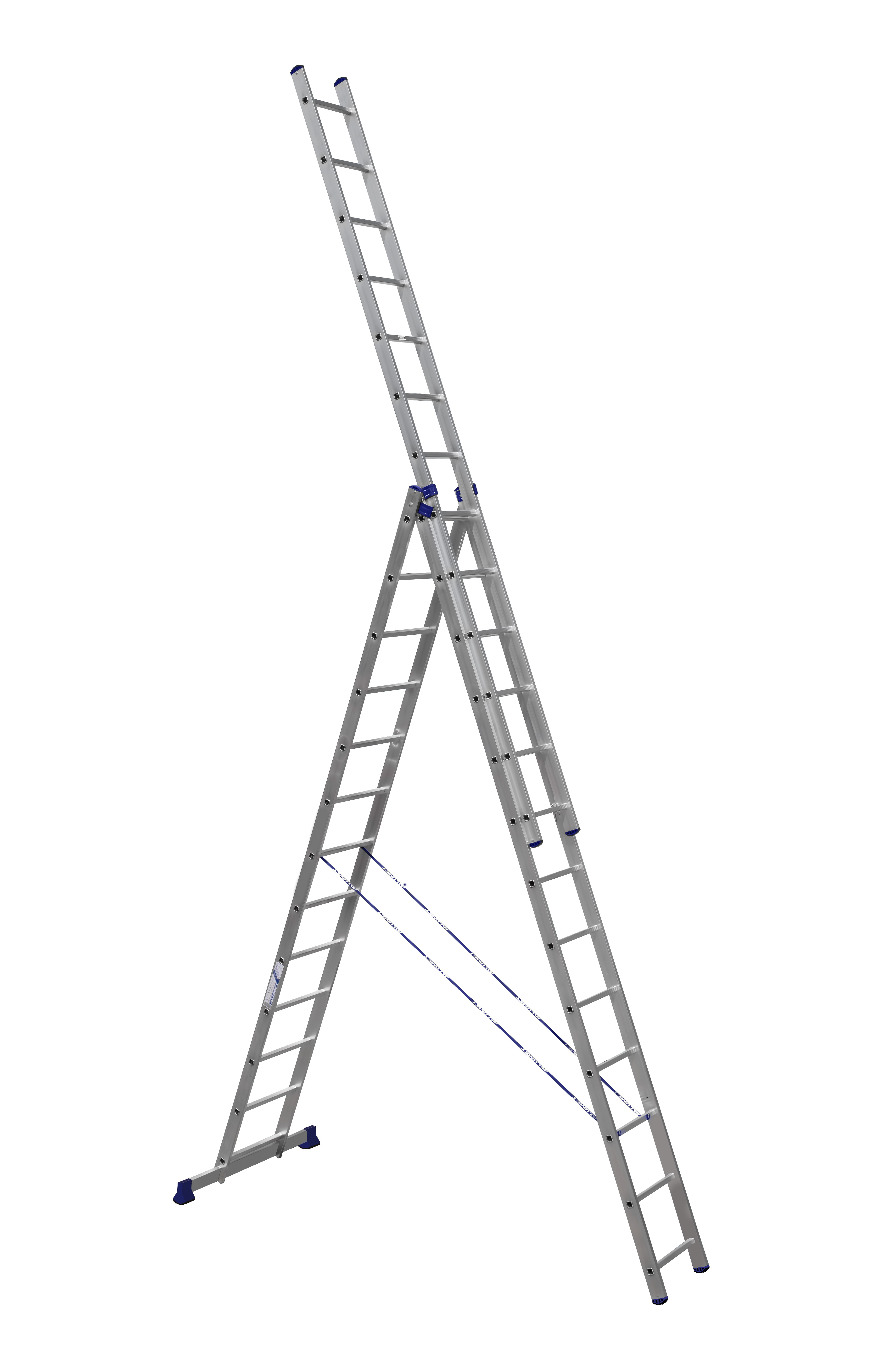 Лестница 3х13 ступеней, алюминиевая, трехсекционная (3,66/6, 18/8,70м) H3 "Алюмет" ALUMET арт. 5313 
