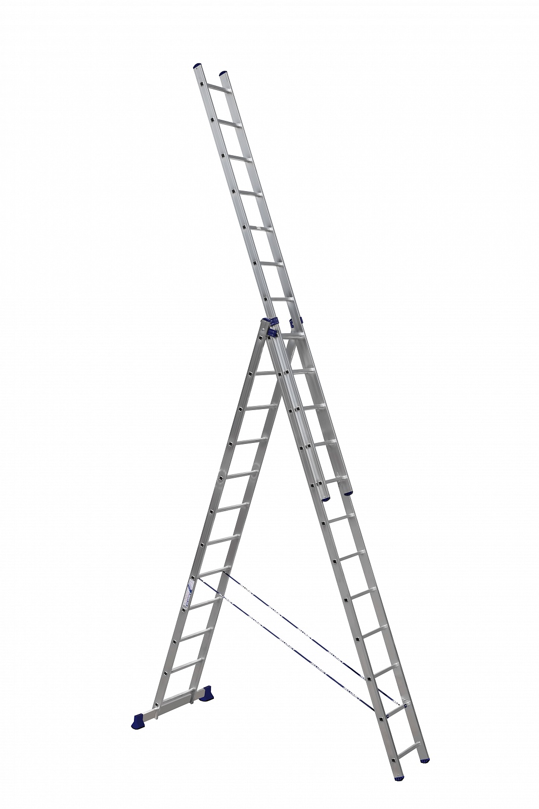 Лестница  3х12 ступеней, алюминиевая, трехсекционная, универсальная H3 ALUMET"Алюмет" арт. 5312  