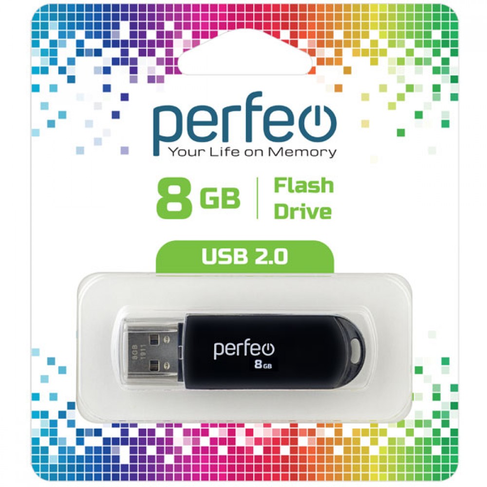 Флеш карта USB 8GB C03 Black Perfeo арт. PF-C03B008     