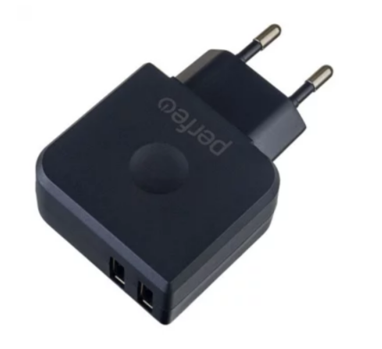 Сетевое зарядное устройство с двумя разъемами USB 3.4A черный Perfeo арт. I4623  