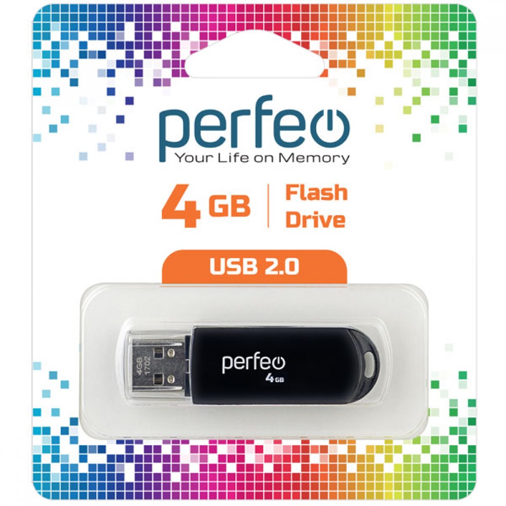Флеш карта USB 4GB C03 Black Perfeo арт. PF-C03B004    