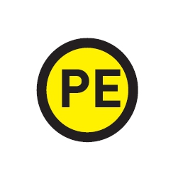 Самоклеящаяся этикетка: d20мм, символ "PE"   PROxima  EKF   арт. an-2-08 