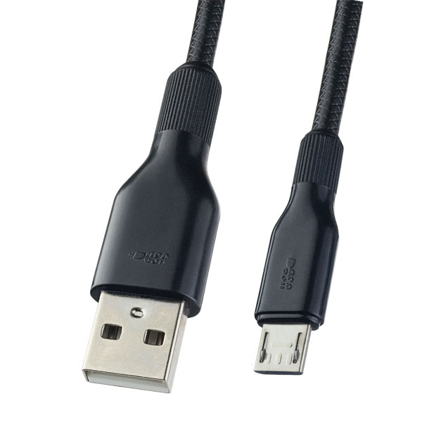 Кабель USB2.0 A вилка - Micro USB вилка, силикон черный 1м Perfeo арт.  U4807  
